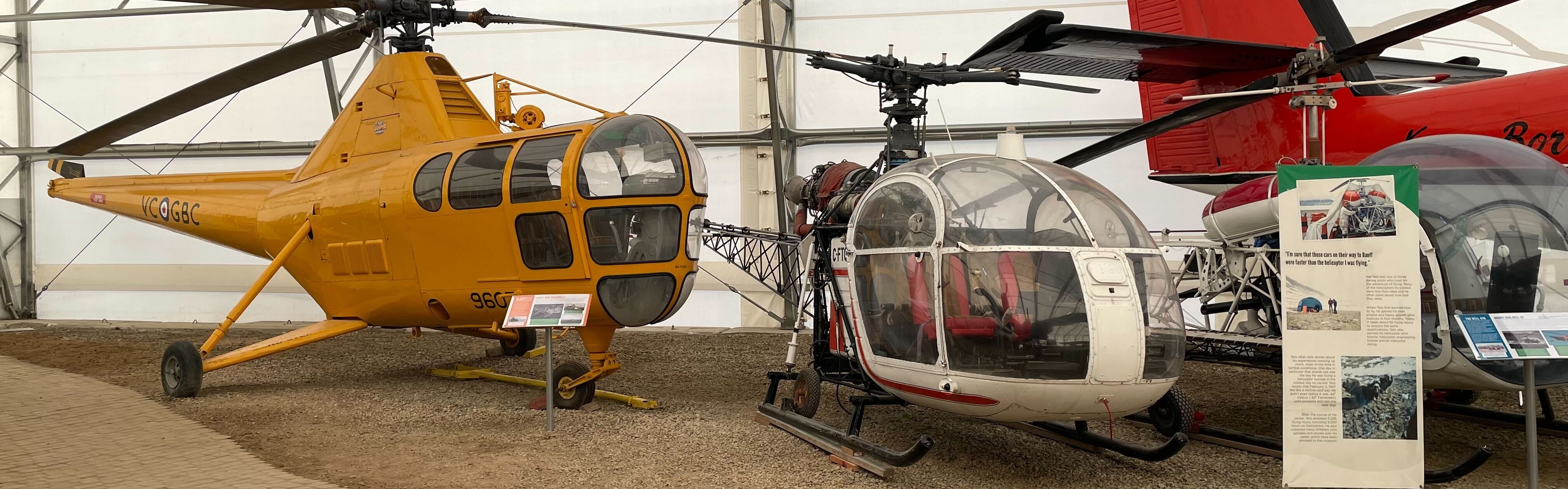 Alouette II in the tent hangar